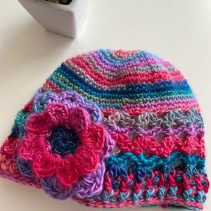 Beanie Hat with Flower